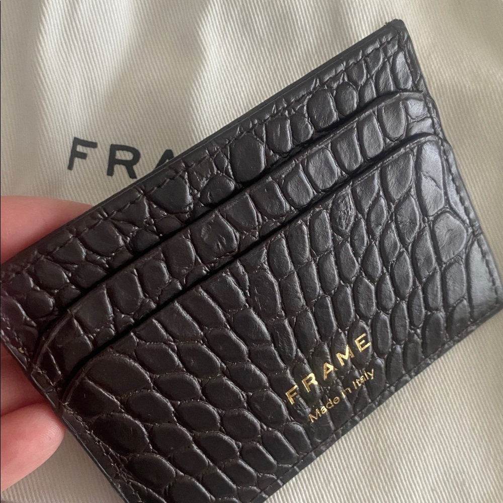 FRAME Black Croc-Embossed Card Holder - Picture 3 of 3